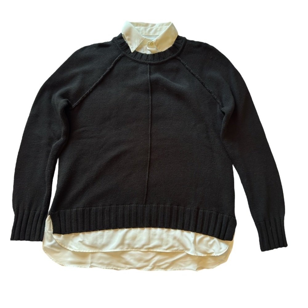 EUC Lauren Ralph Lauren Twofer Black & White Sweater
